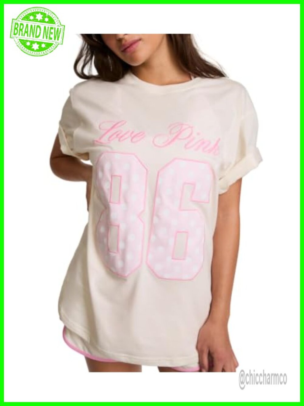 Oversized Campus Cotton Tee Collegiate Graphic Short Sleeve